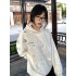 薄款/加绒【纯棉华棉】后包领压线 原版雪花绣花美式潮流卫衣女